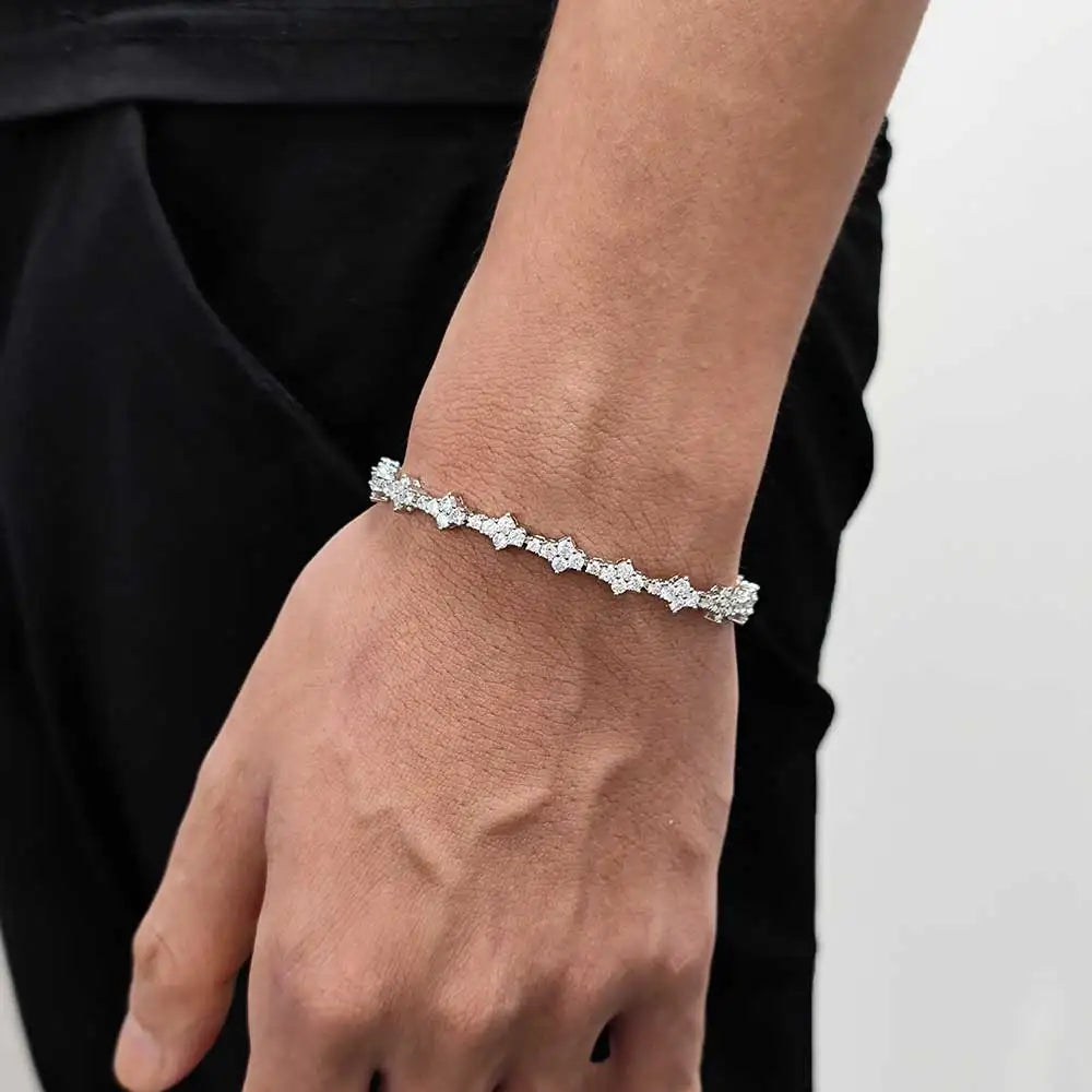 Tennis Chain Necklace for Men Women Iced Out Bling Prong-Setting 925 Sterling Silver Real Moissanite Fashion Jewelry
