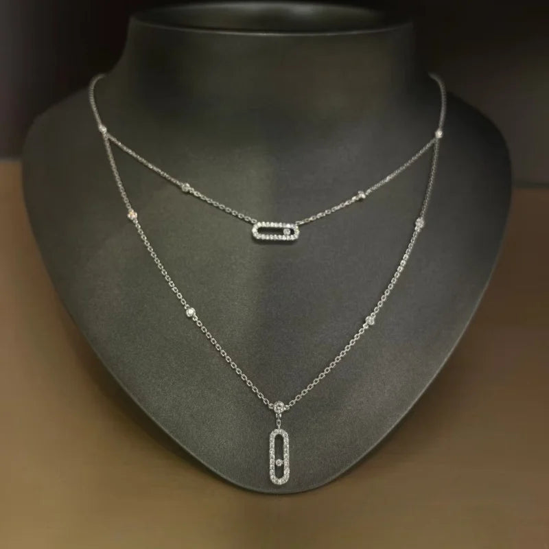 Exquisite Design Women's Minimalist Double-layer Necklace. Exquisite design suitable for everyday wear, a classic luxury brand j