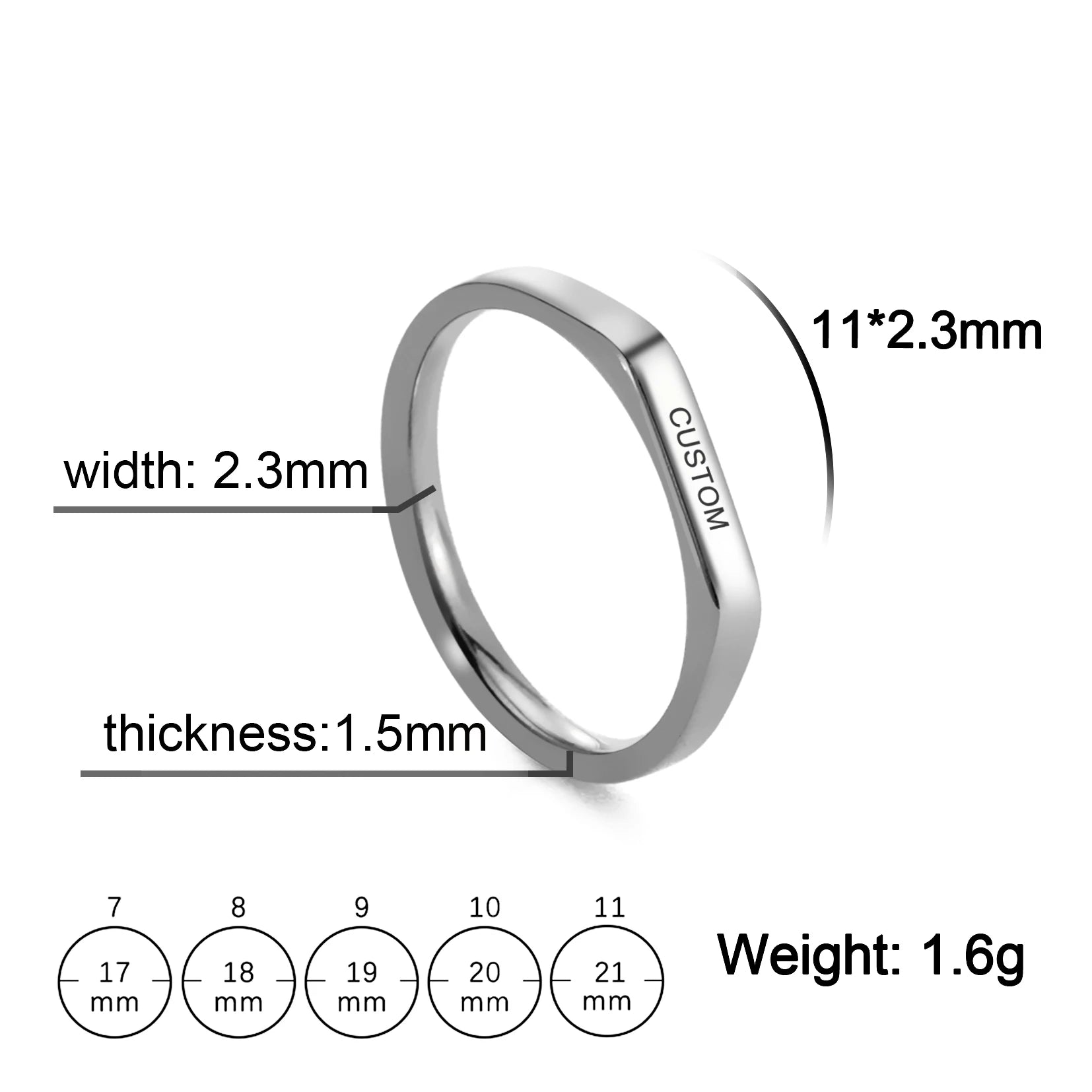 Engrave Wedding Marry Silver Color Stainless Steel Jewelry