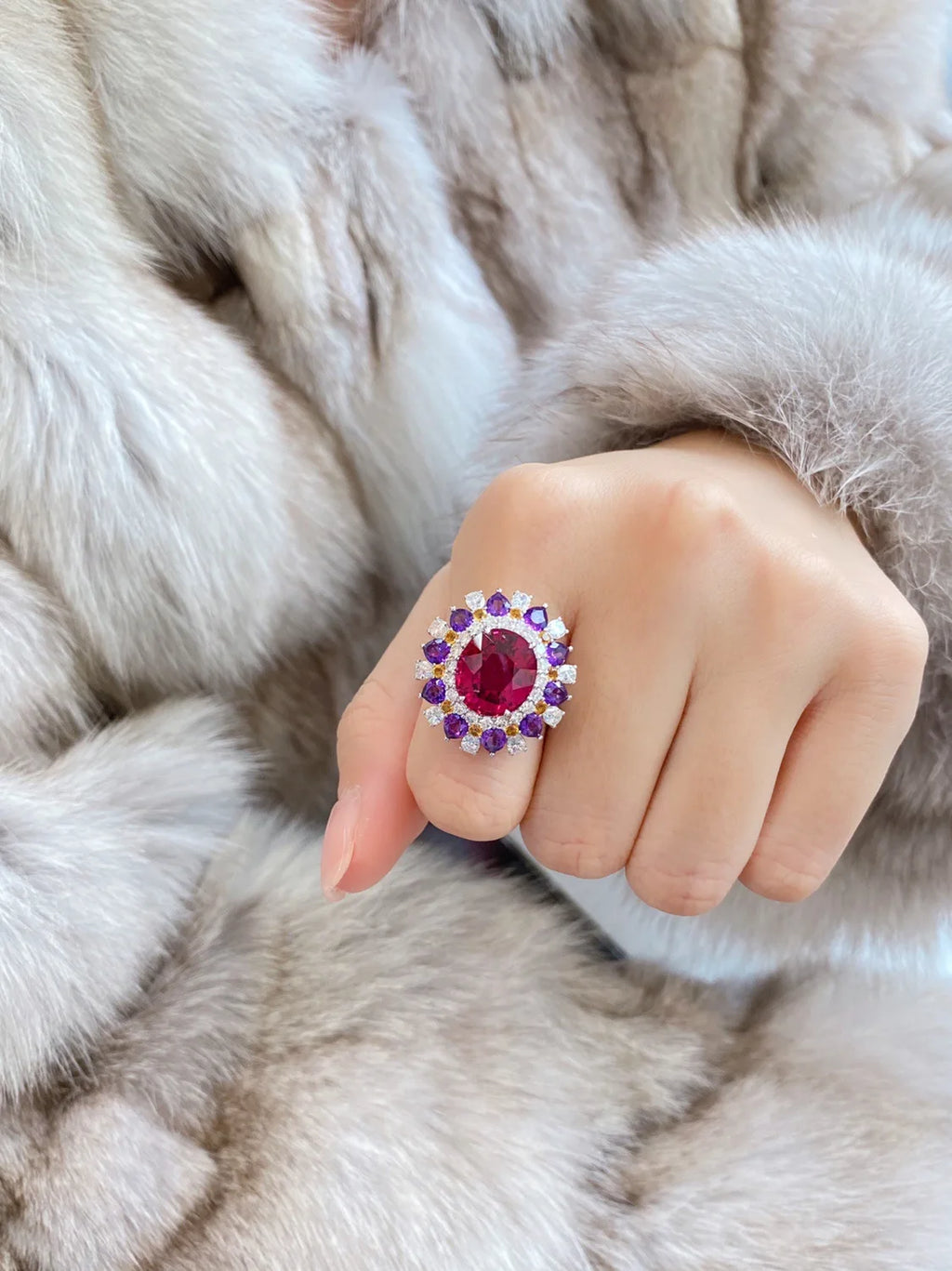 925 Silver Ring Oval Vintage Real Ruby Rings