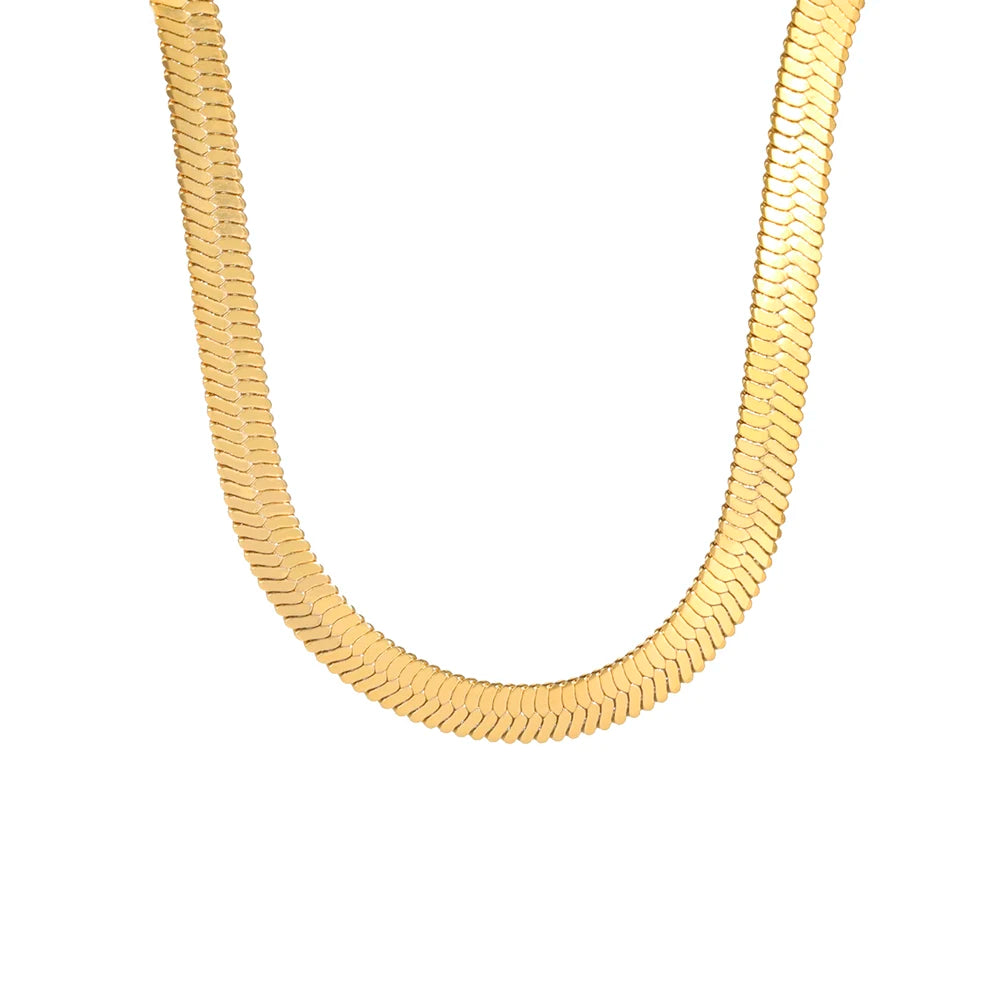 Hip Hop Snake Chain Necklace for Men New Fashion Stainless Steel Silver Color Necklace