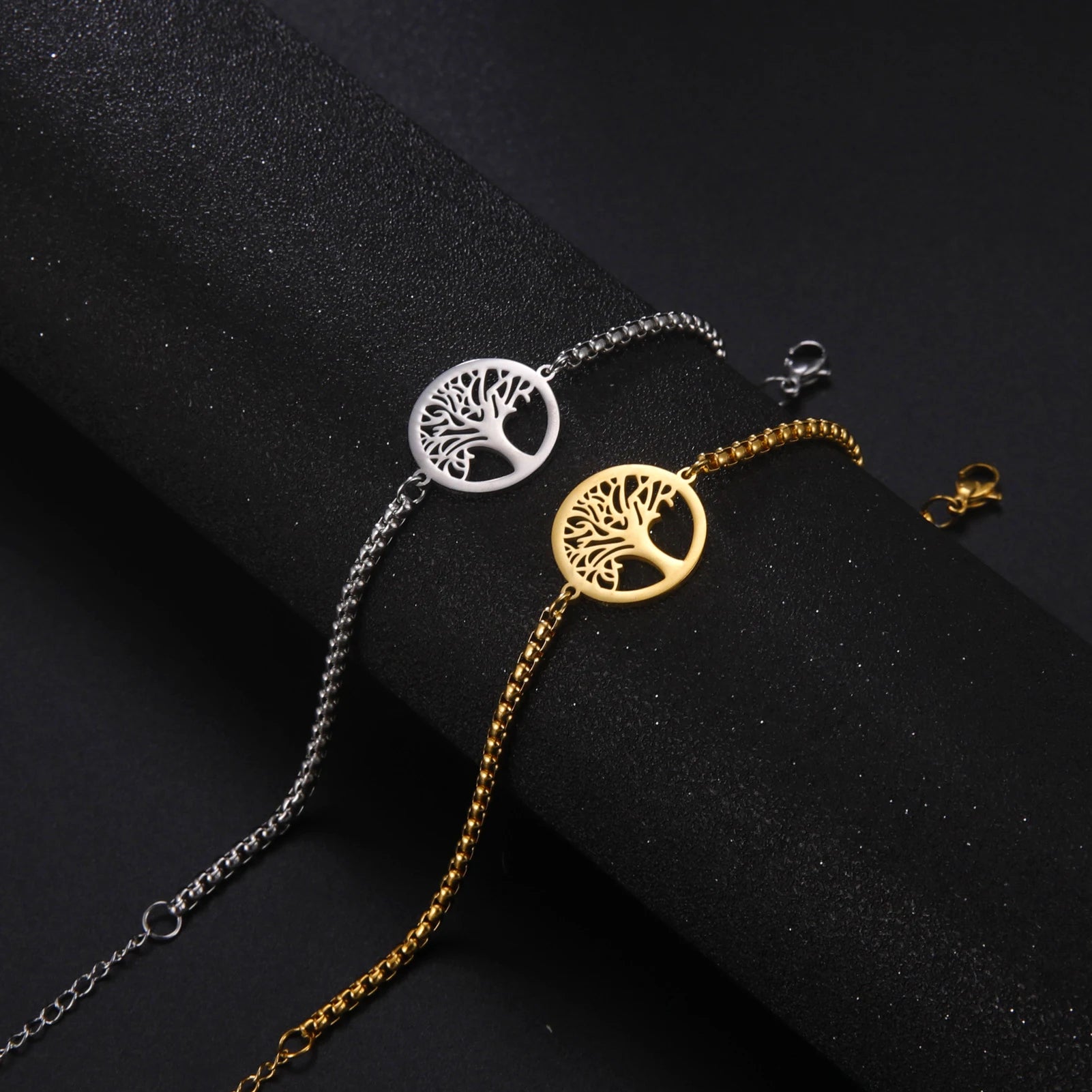 Bracelet For Men Women Stainless Steel Bracelets Hollow Life Tree Pendant Classic
