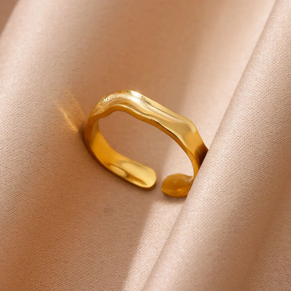 Gold Color Opening Couple Ring