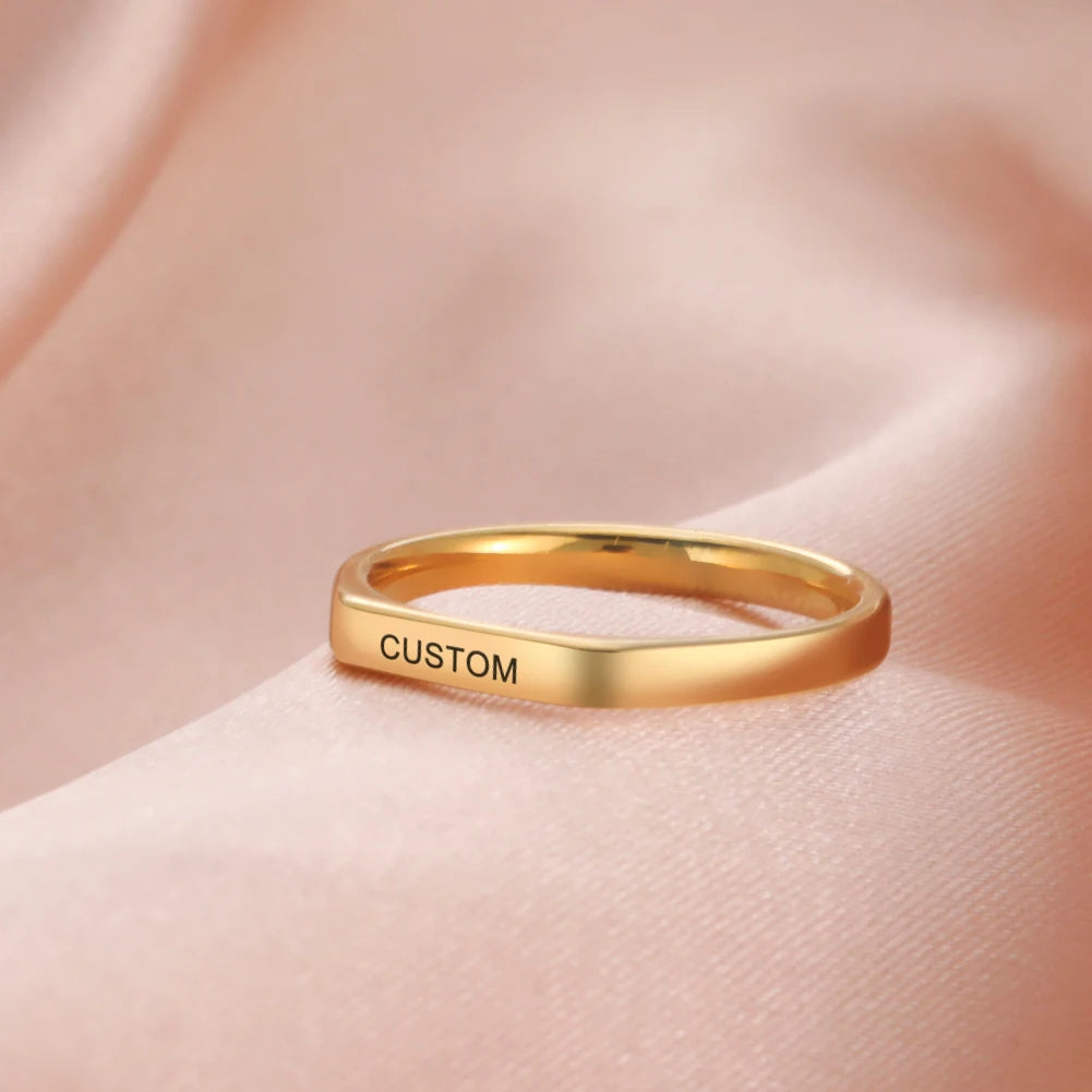 Engrave Wedding Marry Silver Color Stainless Steel Jewelry