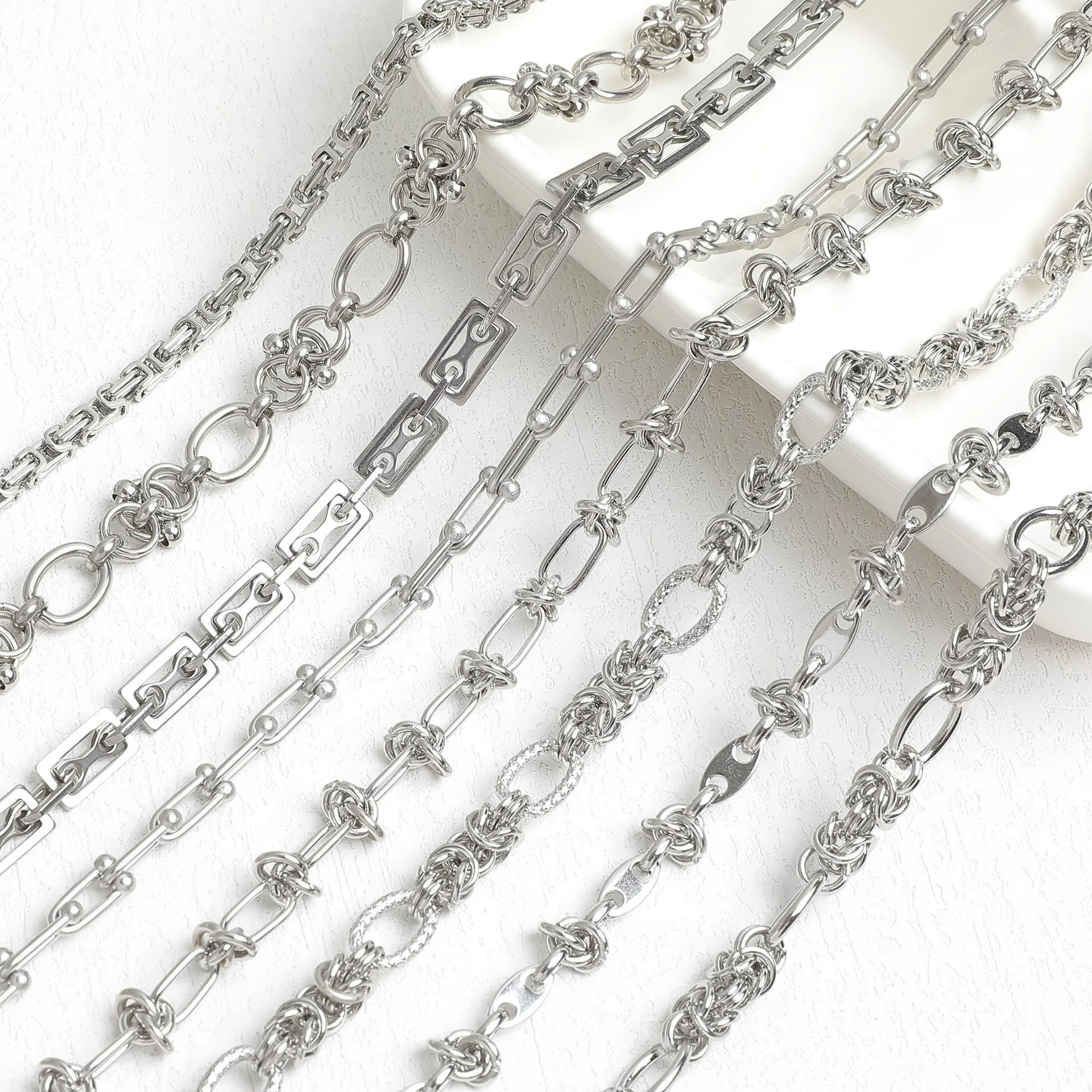 New Hip Hop DIY Chain Necklace for Men Women 316L Stainless Steel Jewelry Vintage Punk Gothic Collar Choker Kpop Aesthetic