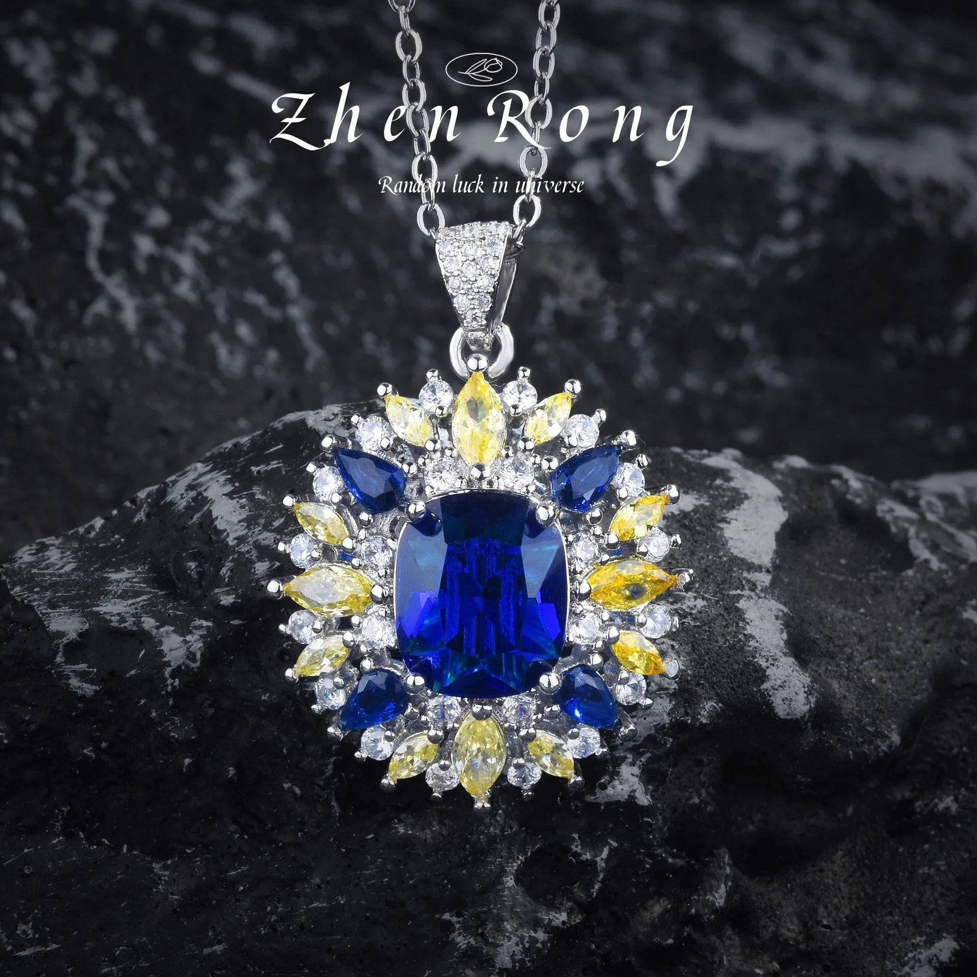 Secret Garden Series Jewelry Luxury Fanta Orange Stone Pendant Necklaces Earrings Rings Banquet Party Jewelry Sets For Women