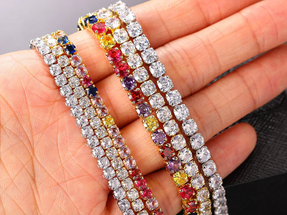 Hip Hop Iced Out Tennis Chain Necklace For Men Women Luxury Cubic Zircon Crystal Short Rock Neck Accessories Jewelry