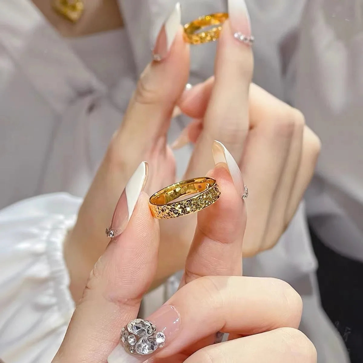 Real 18k Gold Ring for Woman High-quality Luxury Ring