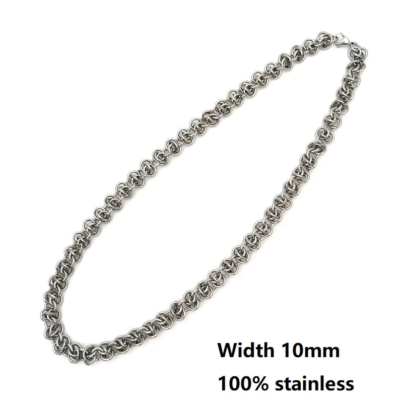 New Hip Hop DIY Chain Necklace for Men Women 316L Stainless Steel Jewelry Vintage Punk Gothic Collar Choker Kpop Aesthetic