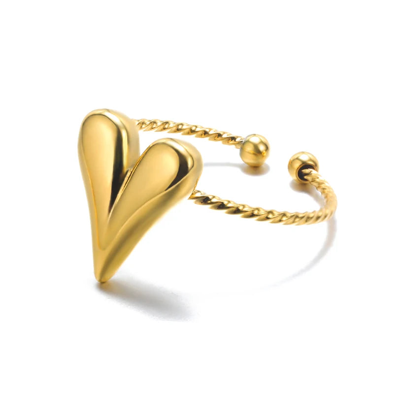 Gold Color Opening Couple Ring