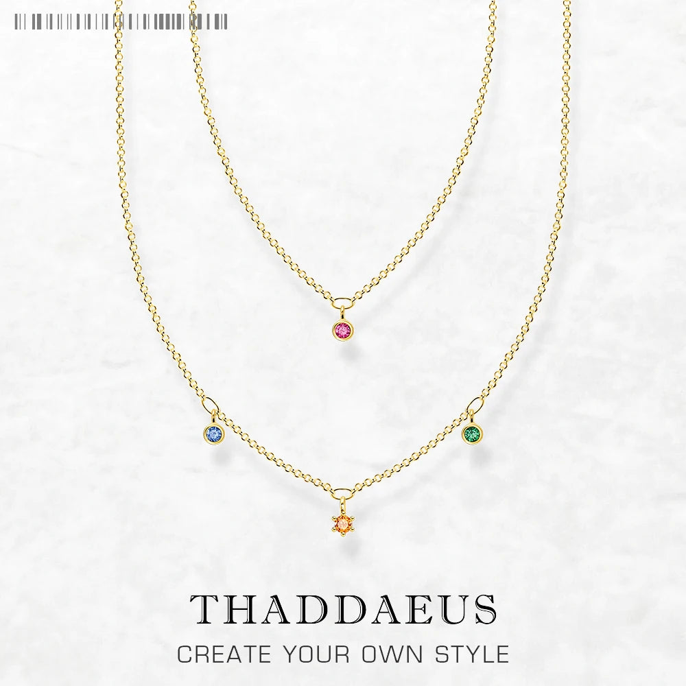 Necklace Double Chain Brand New Minimalist Fine Jewelry Europe 925 Stering Silver