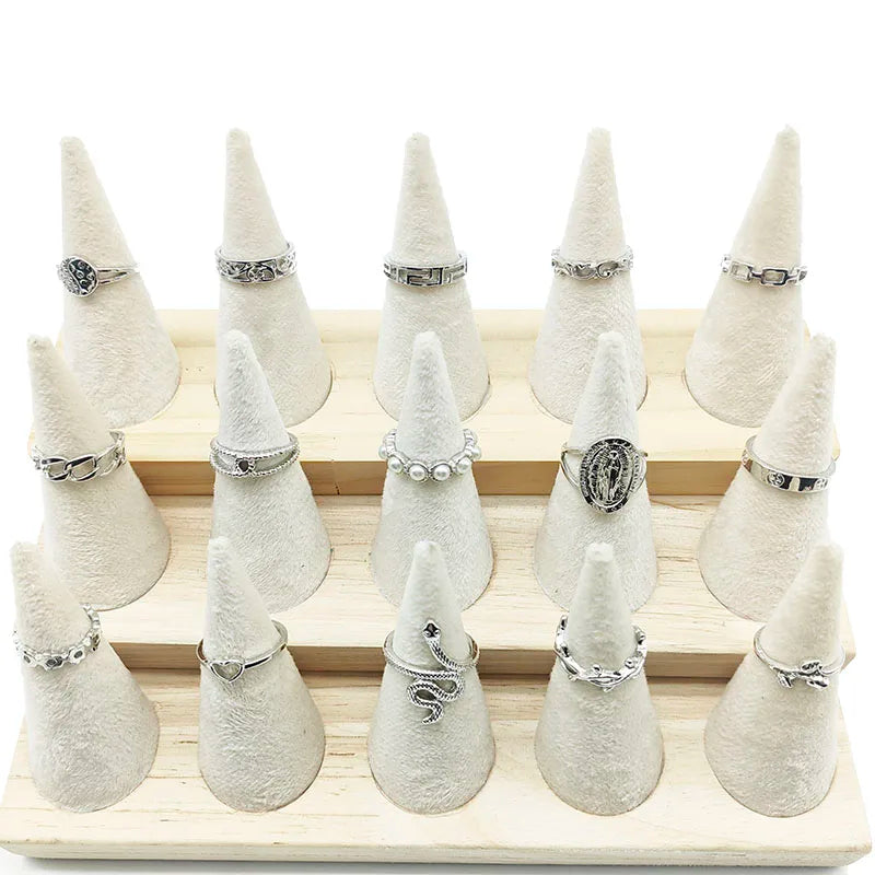 30pc/Lot Gold Color Finger Rings For Girls New Love Snake Animal Butterfly Cutout Star Pearl