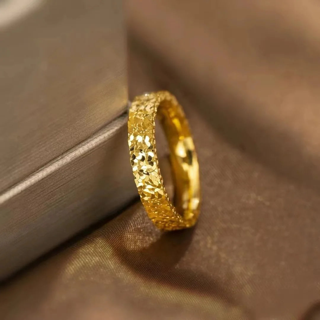 Real 18k Gold Ring for Woman High-quality Luxury Ring