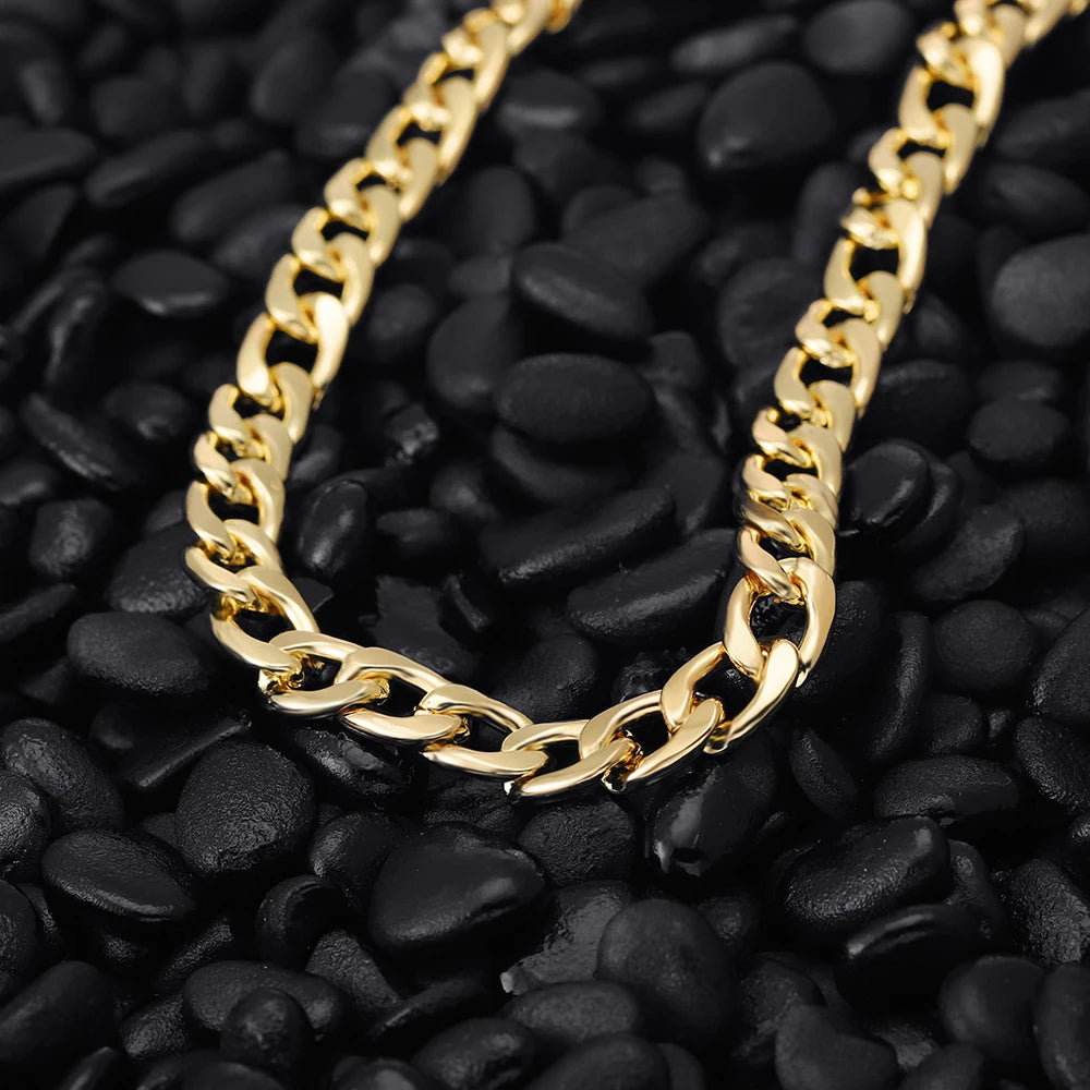 High Quality Classic Cuban Link Chain Smooth Necklace Fashion Jewelry