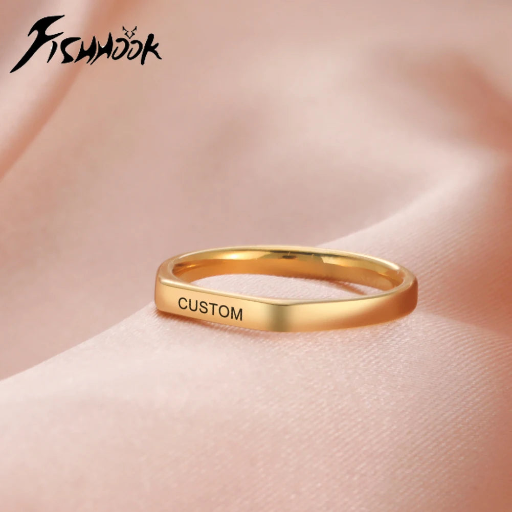Engrave Wedding Marry Silver Color Stainless Steel Jewelry