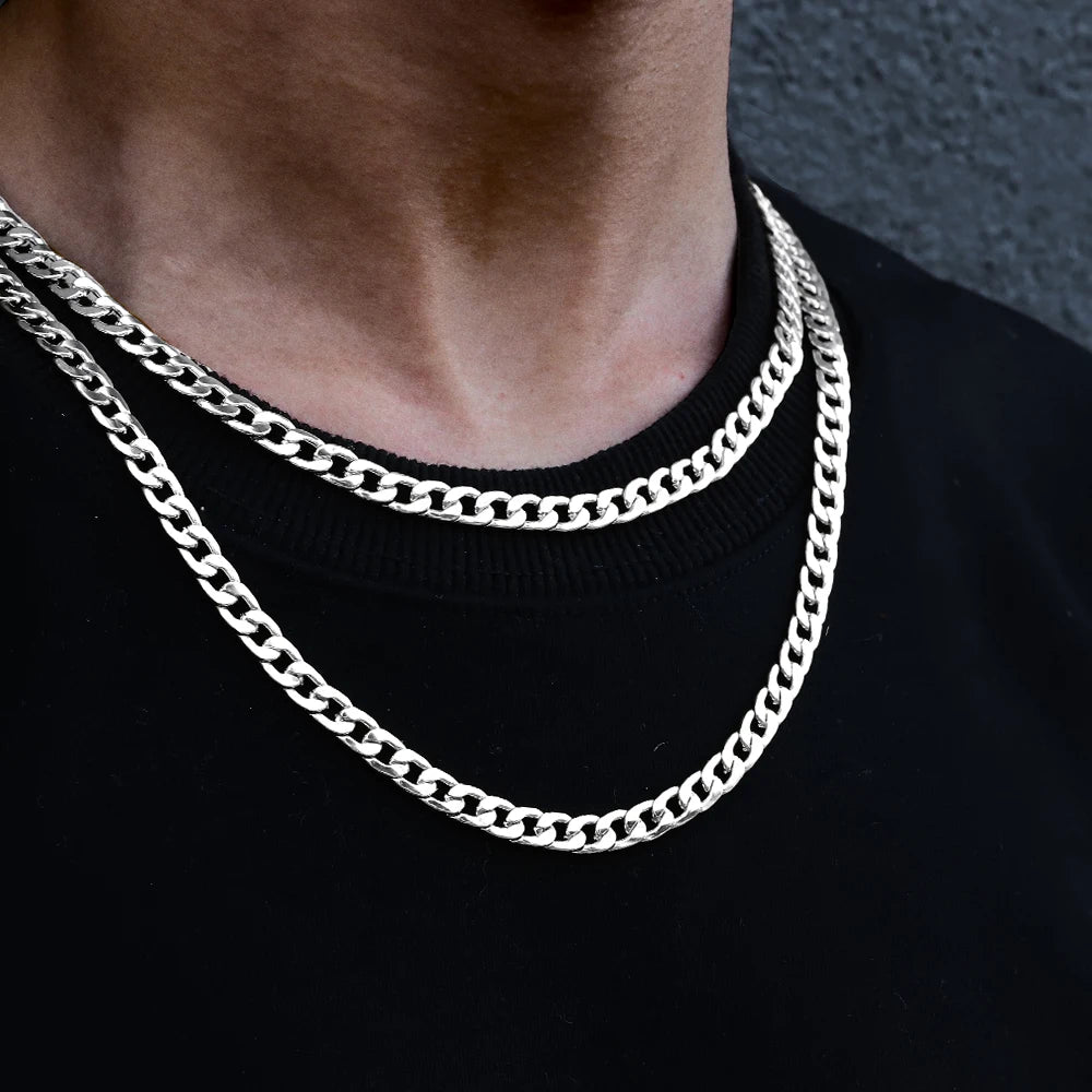 High Quality Classic Cuban Link Chain Smooth Necklace Fashion Jewelry