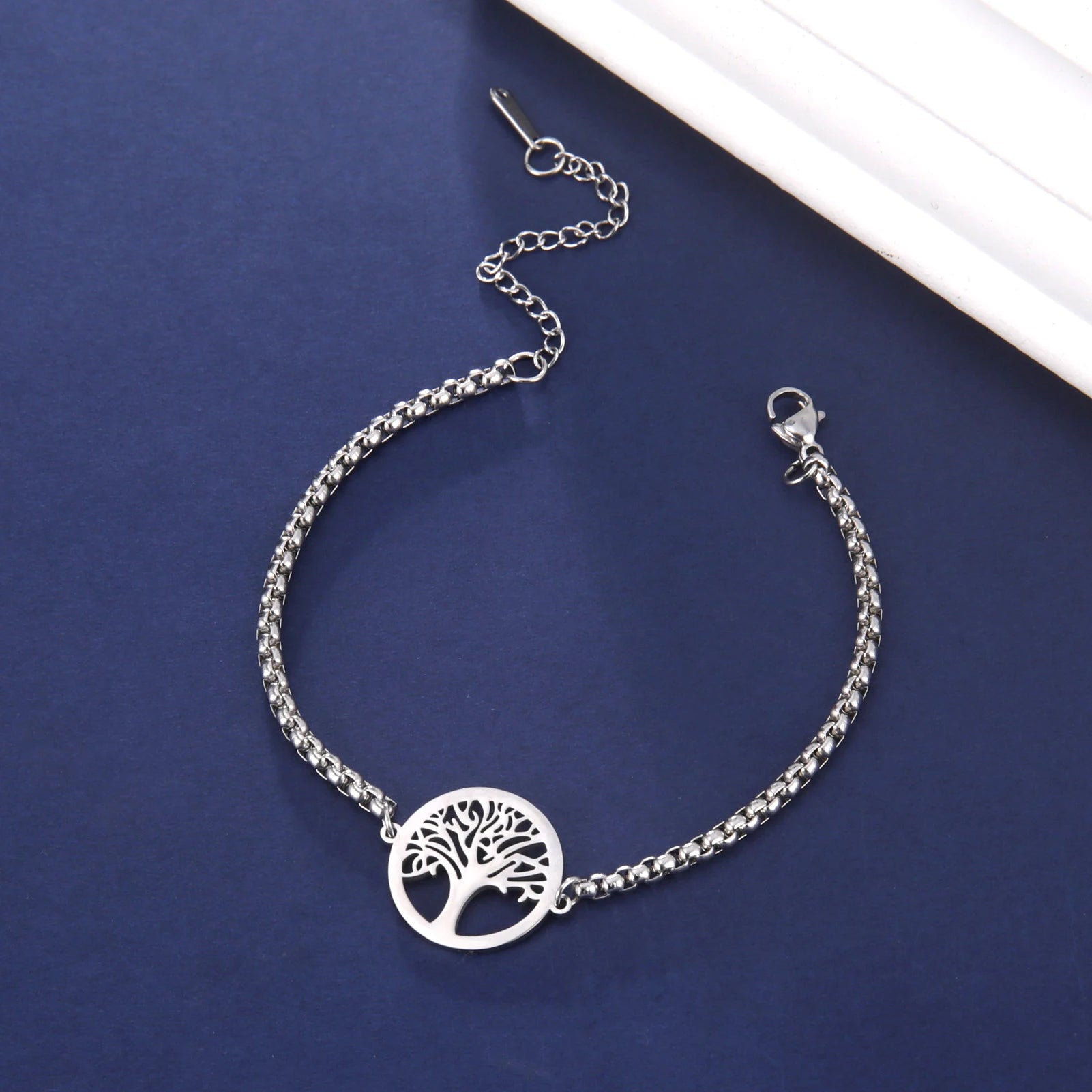 Bracelet For Men Women Stainless Steel Bracelets Hollow Life Tree Pendant Classic