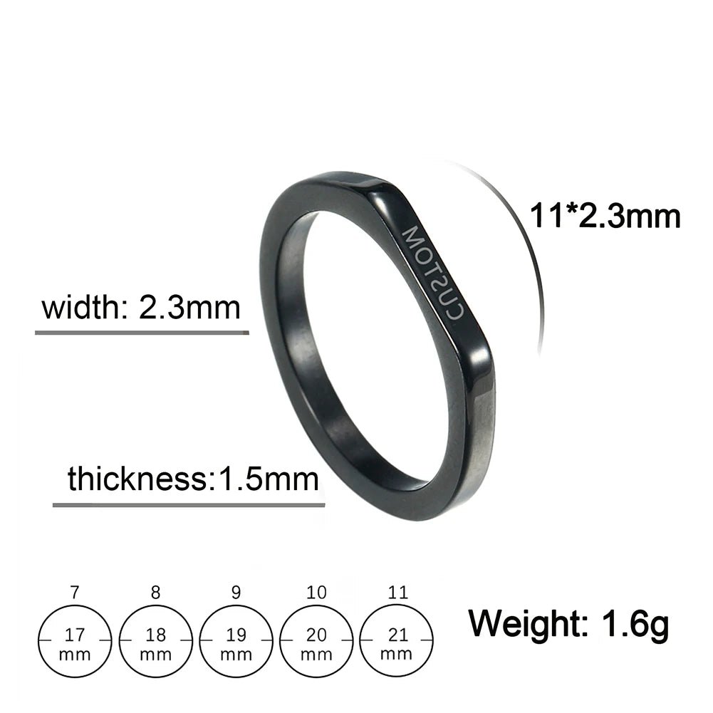 Engrave Wedding Marry Silver Color Stainless Steel Jewelry