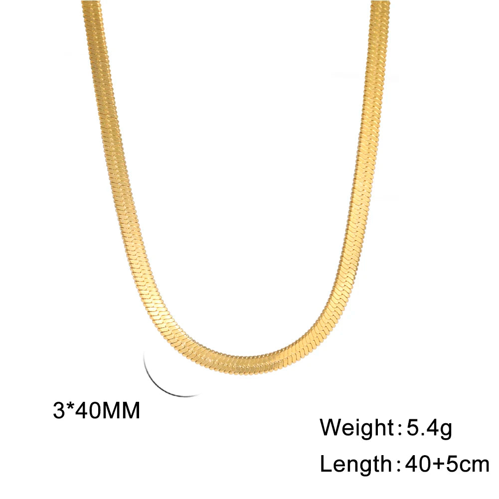 Hip Hop Snake Chain Necklace for Men New Fashion Stainless Steel Silver Color Necklace