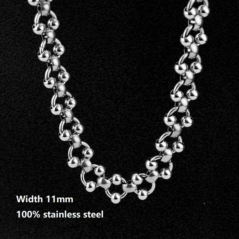New Hip Hop DIY Chain Necklace for Men Women 316L Stainless Steel Jewelry Vintage Punk Gothic Collar Choker Kpop Aesthetic