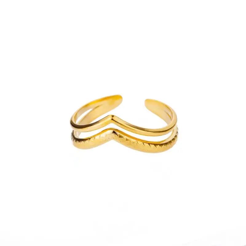 Gold Color Opening Couple Ring
