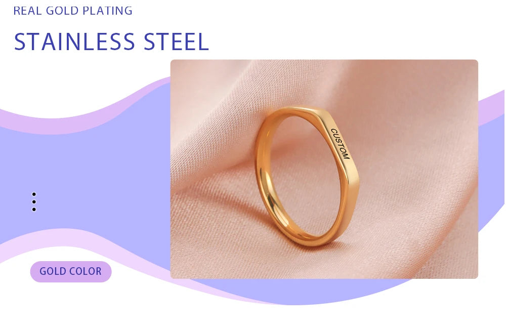 Engrave Wedding Marry Silver Color Stainless Steel Jewelry