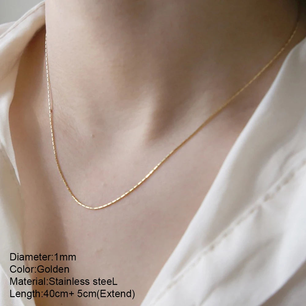 Kpop Chains Necklace for Women Stainless Jewelry on the neck new in premium stainless steel jewelry