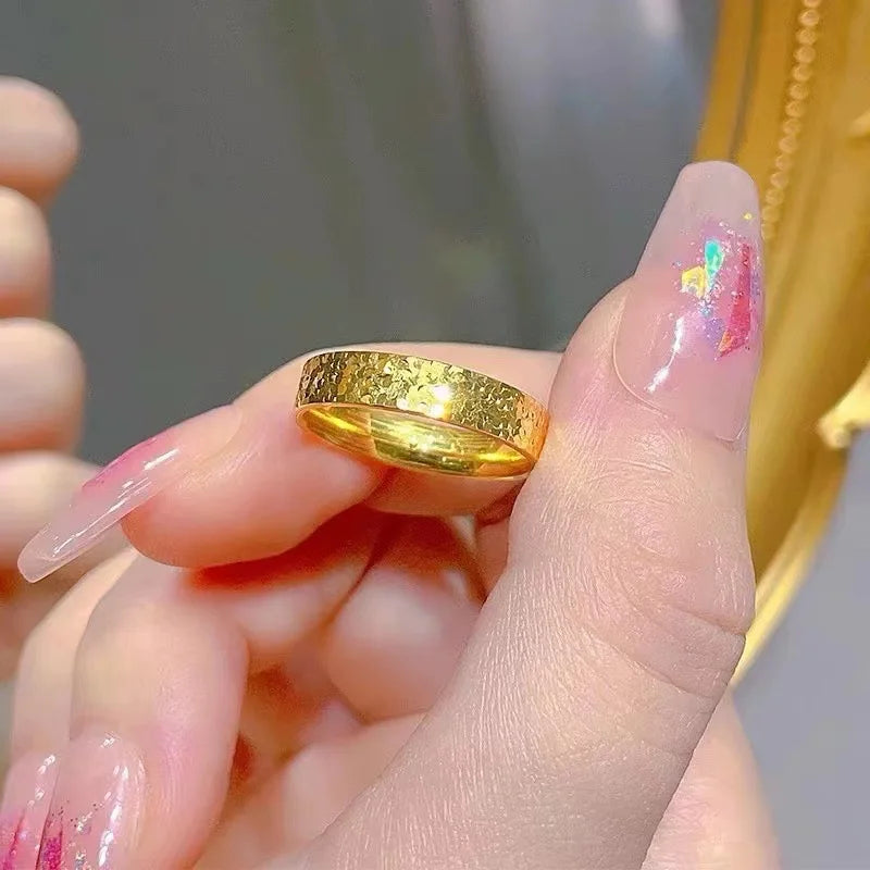 Real 18k Gold Ring for Woman High-quality Luxury Ring