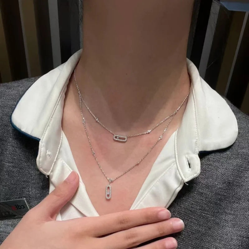 Exquisite Design Women's Minimalist Double-layer Necklace. Exquisite design suitable for everyday wear, a classic luxury brand j
