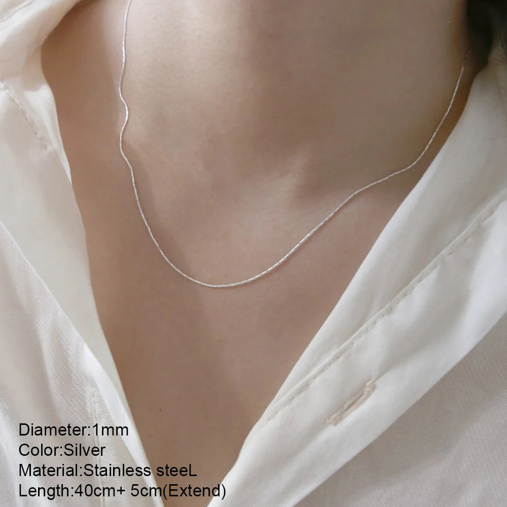 Kpop Chains Necklace for Women Stainless Jewelry on the neck new in premium stainless steel jewelry