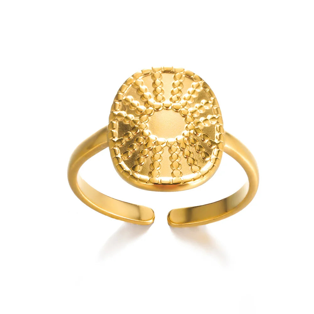 Gold Color Opening Couple Ring