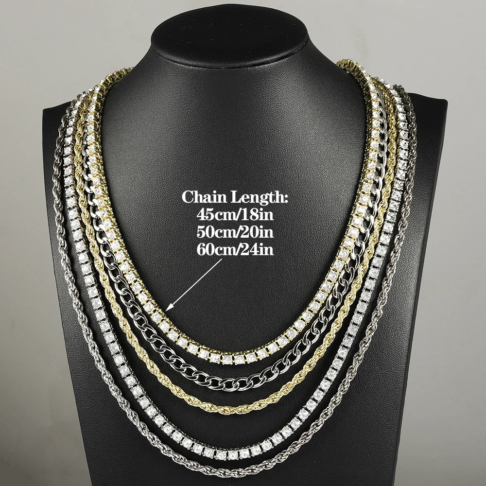 High Quality Classic Cuban Link Chain Smooth Necklace Fashion Jewelry