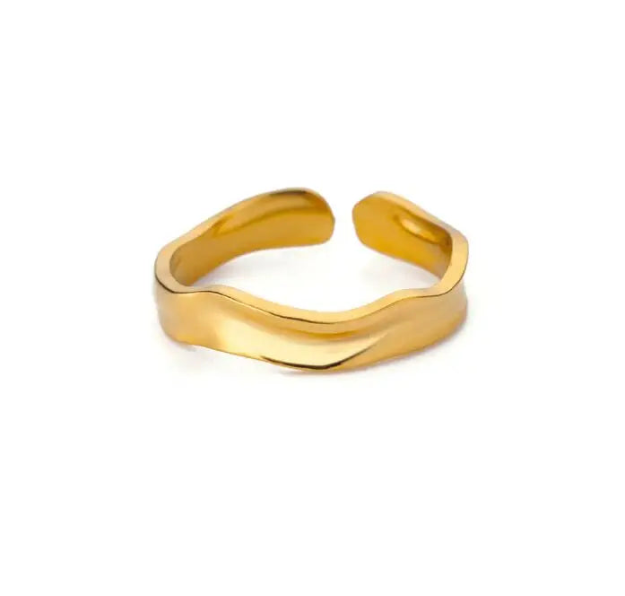 Gold Color Opening Couple Ring
