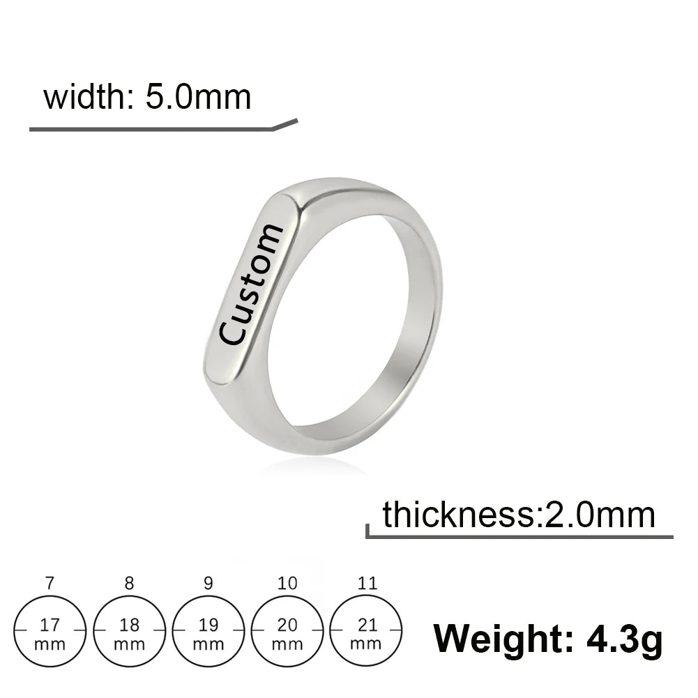 Engrave Wedding Marry Silver Color Stainless Steel Jewelry