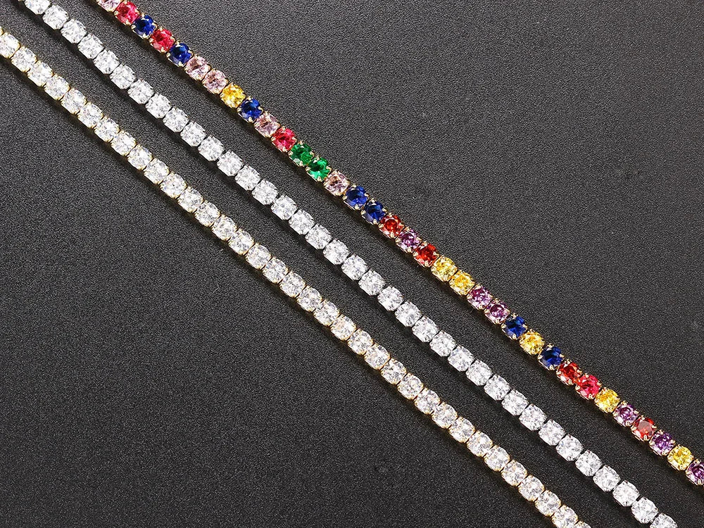 Hip Hop Iced Out Tennis Chain Necklace For Men Women Luxury Cubic Zircon Crystal Short Rock Neck Accessories Jewelry