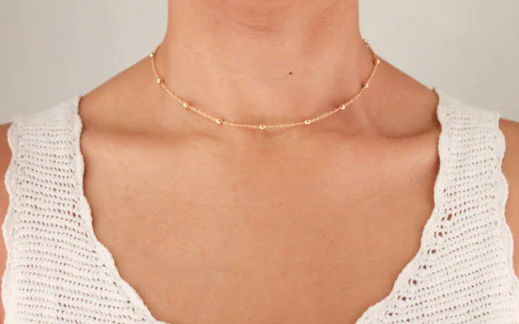 Bead Clavicle Necklace