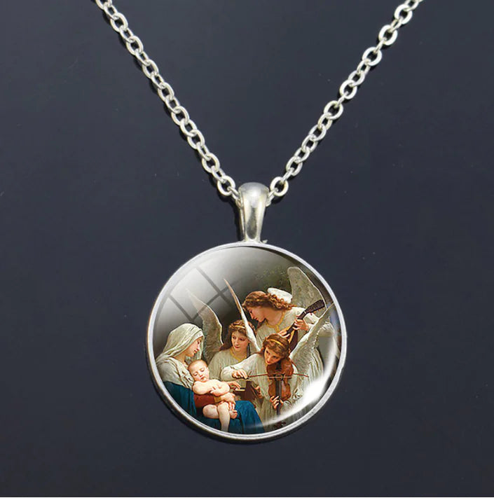 Mary Pendant Necklace, Angel Necklace, Fashion Jewelry